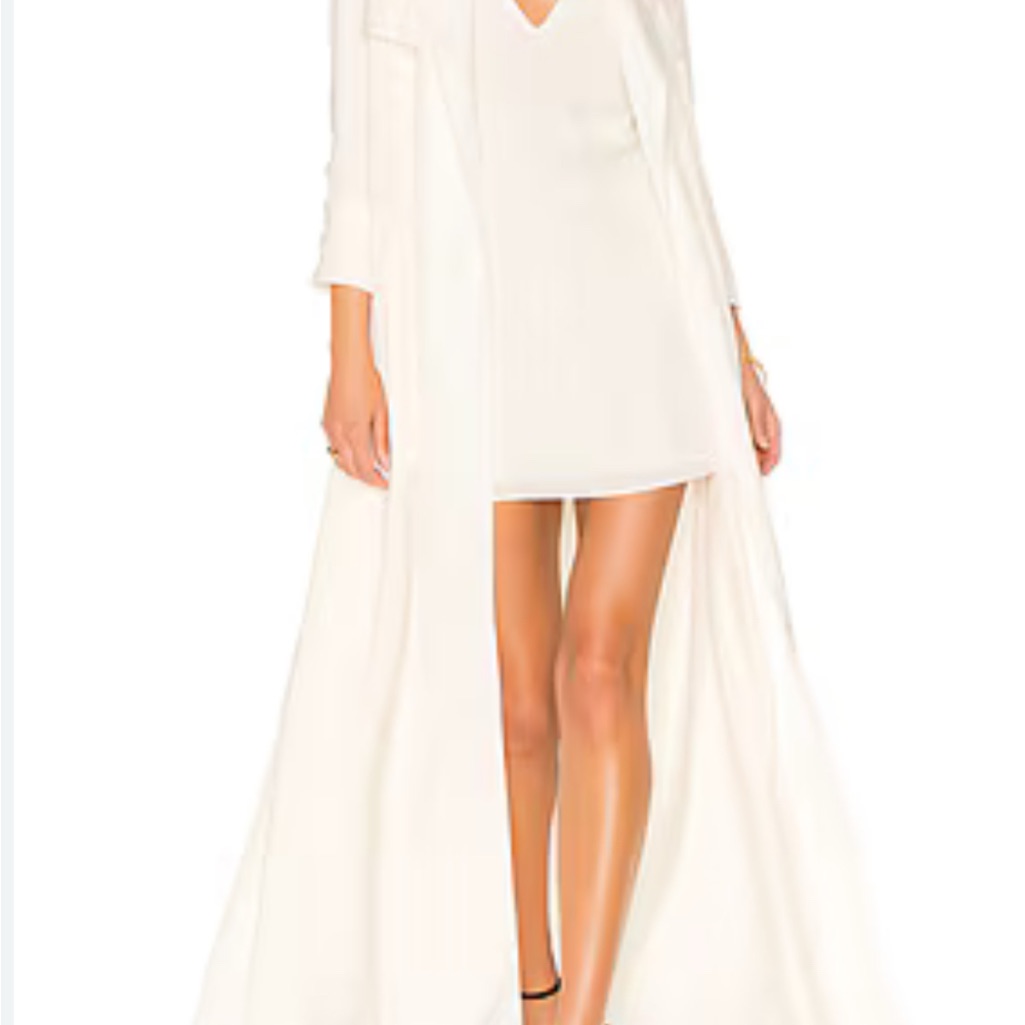 Lovers + Friends Cream Late Evening Trench Coat And Dress Set Nwt Small